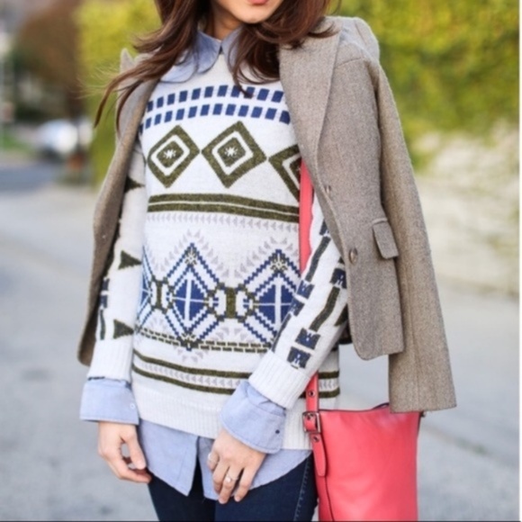 J. Crew Sweaters - J. Crew Abstract Fair Isle Sweater in Periwinkle